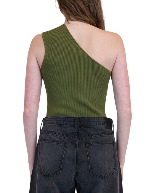 Jonathan Simkhai Green Fenix One Shoulder Top