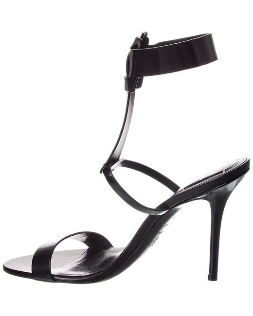 Roger Vivier Black Pilgrim Leather Sandal