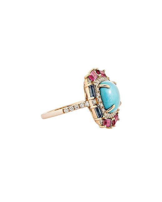 TIRAMISU Blue 18k Rose Gold 5.80 Ct. Tw. Gemstone Ring