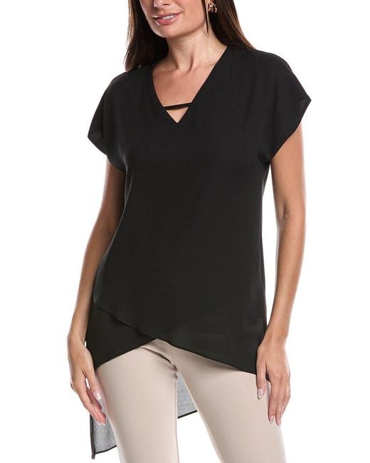 Joseph Ribkoff Black High-Low Top