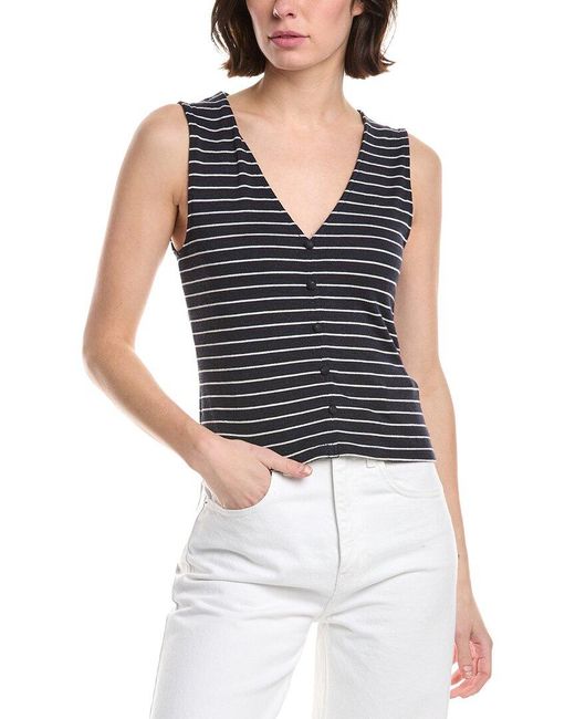 Rag & Bone Blue The Knit Button-Up Tank