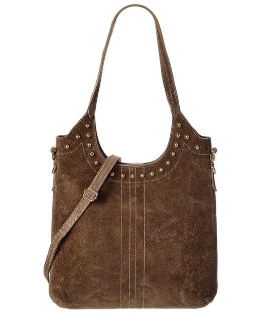 Isabella Rossetti Brown Scarlett27 Studded Leather Tote
