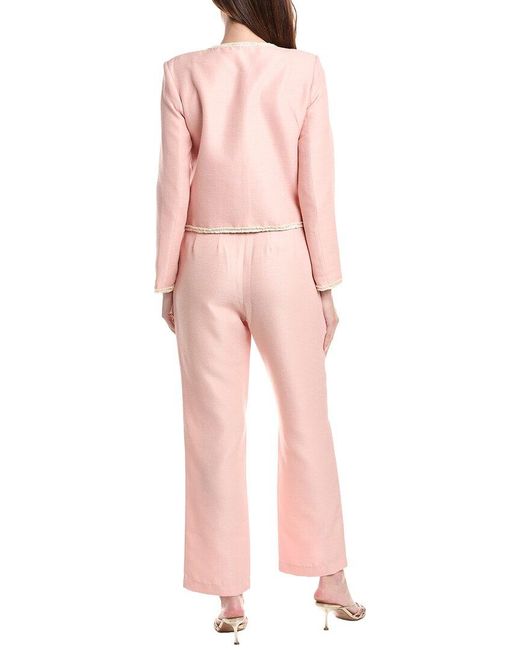 Pascale La Mode Pink 2Pc Jacket & Pant Suit