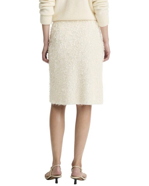 Vince Natural Feathery Fringe Above Knee Skirt