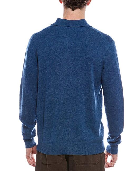 Forte Blue Cashmere Polo Cashmere Sweater for men