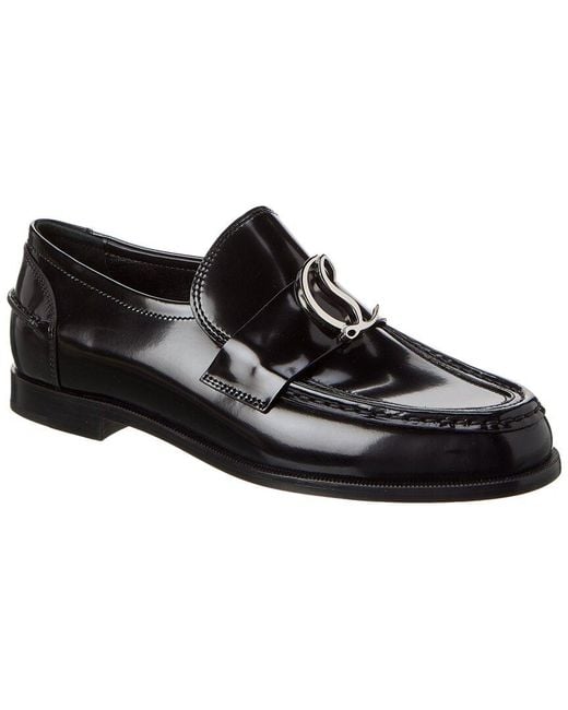 Christian Louboutin Black Cl Moc Leather Loafer