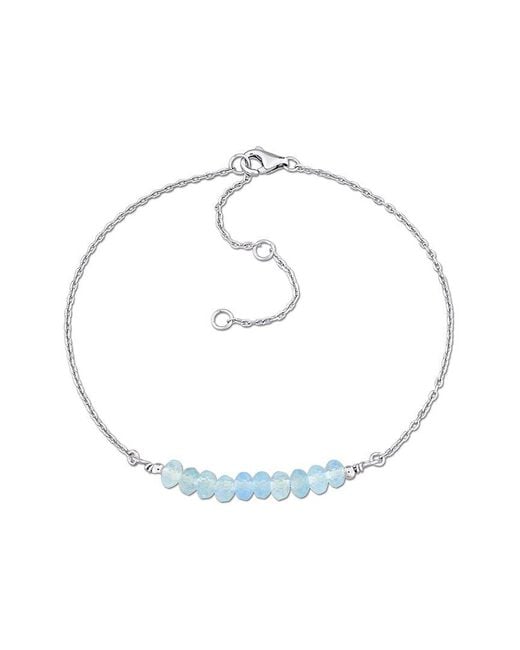 Rina Limor White 1.55 Ct. Tw. Aquamarine Bead Bracelet