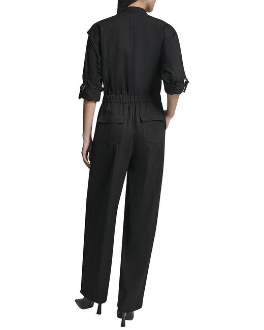 DKNY Black Roll Tab Jumpsuit