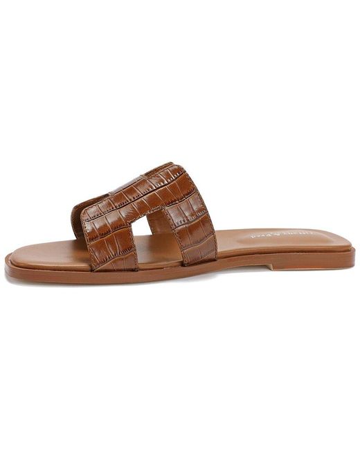 Tiffany & Fred Paris Brown Cutout Leather Slide