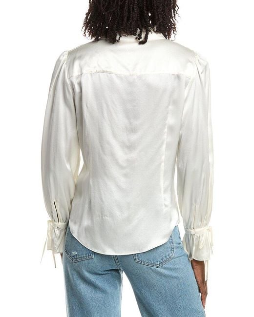 Cinq À Sept White Troyer Silk Top
