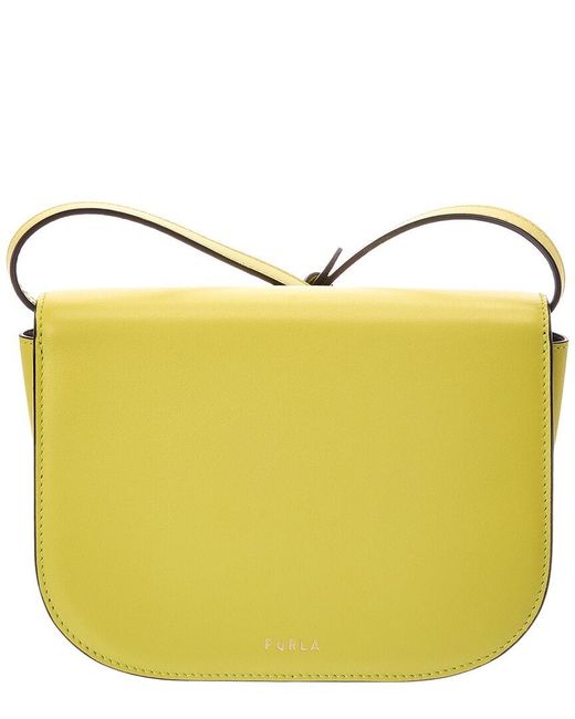 Furla Yellow Sfera Leather Crossbody