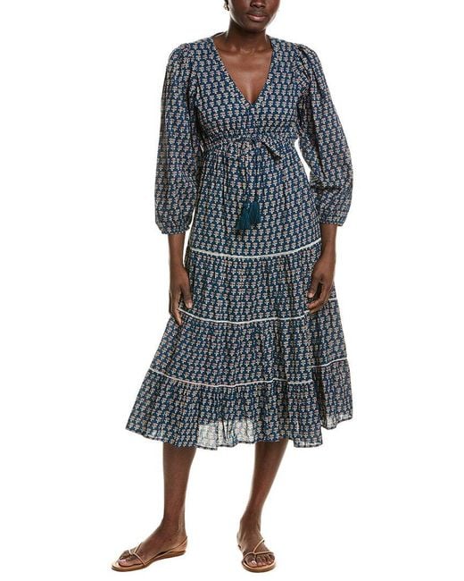 MER ST BARTH Blue Odette Maxi Dress