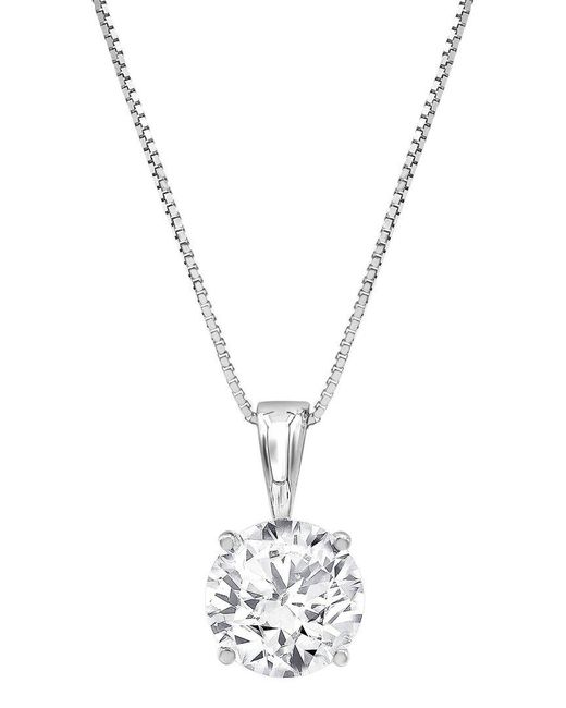 Lab Grown Diamonds Metallic 14k 1.00 Ct. Tw. Lab Grown Diamond Solitaire Pendant Necklace