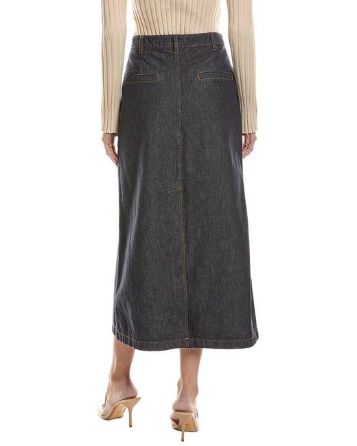 Theory Black Maxi Denim Skirt