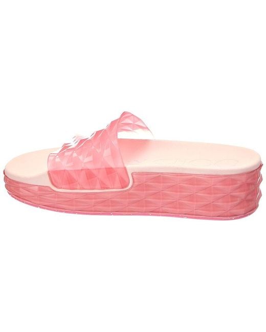Jimmy Choo Pink Diamond/F Rubber Slide