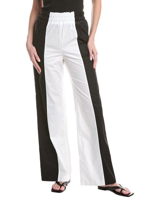 Fabiana Filippi White Bicolor Poplin Easy Pant