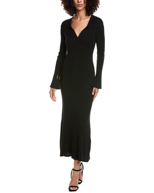JLuxe Black Wool-Blend Sweaterdress