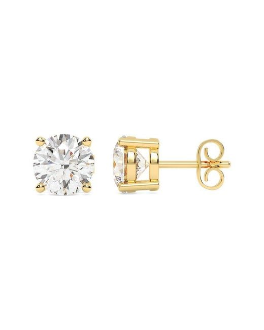 Lab Grown Diamonds Metallic 14K 10.00 Ct. Tw. Lab-Grown Diamond Earrings