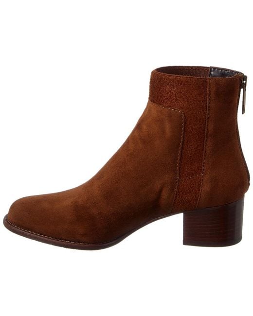 Lyst Aquatalia Theodora Waterproof Suede Bootie in Brown Save 25