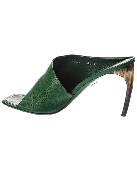 Ferragamo Green Nymphe 85 Leather Sandal