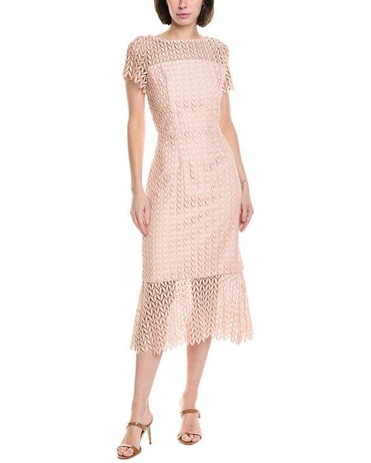 Kay Unger Pink Tatum Midi Dress