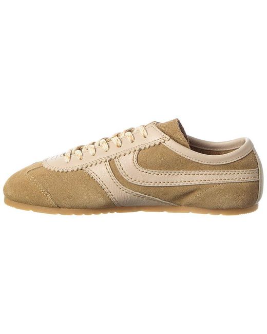 Dries Van Noten Natural Suede & Leather Paneled Sneaker