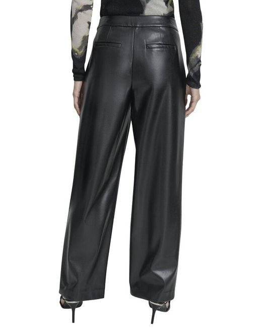 DKNY Black Faux Leather Pant