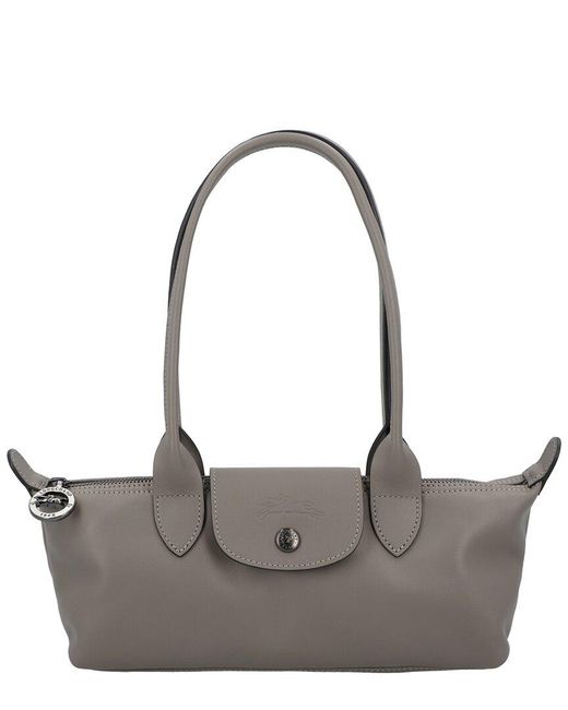 Longchamp Gray Le Pliage Xtra Medium Leather Shoulder Bag
