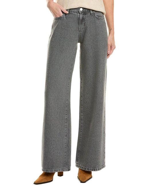 Joe's Jeans Gray Low Rise Wide Leg Crystal Jean