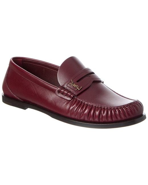 Saint Laurent Red Cassandre Leather Loafer
