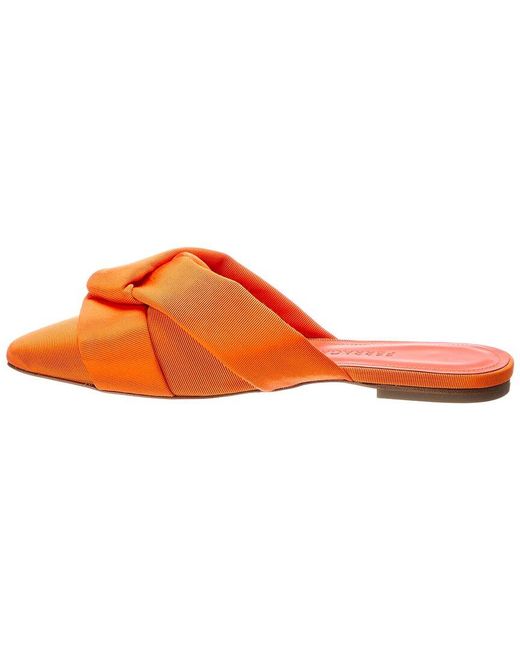Ferragamo Orange Alhe T Canvas Mule