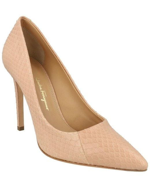 Ferragamo Natural Iiary X5 Snakeskin Pump