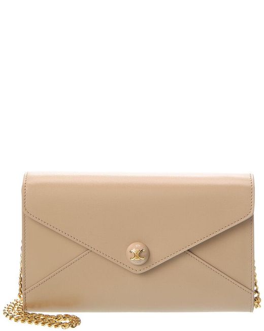 Céline Natural Envelope Leather On Chain