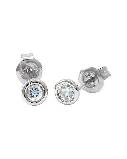 Gemstones Metallic Classic 14K 0.20 Ct. Tw. Aquamarine Earrings