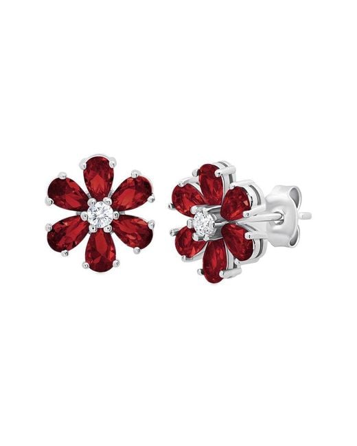 MaxColor Red 1.80 Ct. Tw. Garnet Stud Earrings