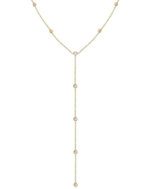 Gabi Rielle White 14k Over Silver Cz Lariat Necklace