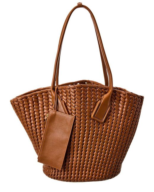 Bottega Veneta Brown Basket Intrecciato Leather Tote (Authentic Pre-Owned)