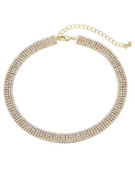 Adornia Metallic 14K Plated Crystal Adjustable Crystal Choker Necklace