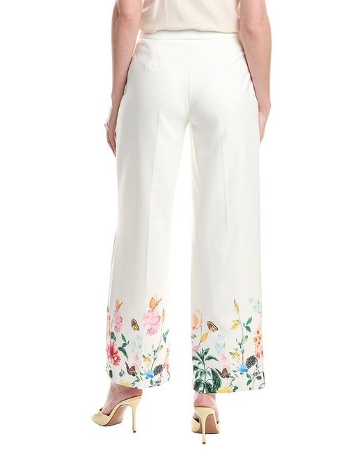 Tahari White Wide Leg Pant