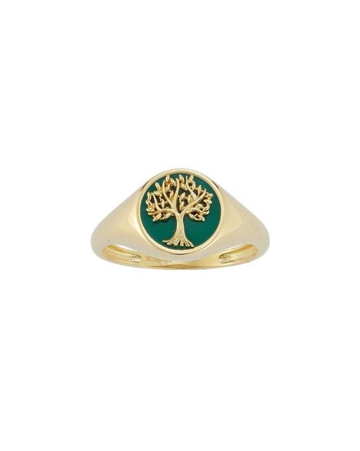 Ember Fine Jewelry Green 14K Malachite Tree Of Life Ring