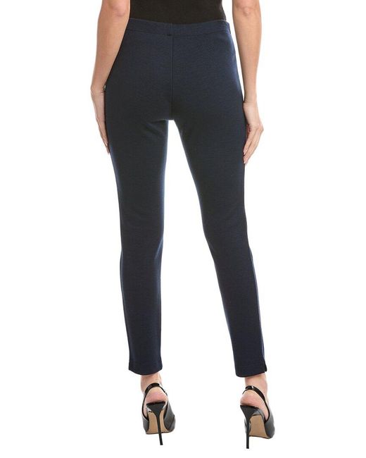 St. John Black Pull-On Wool-Blend Pant