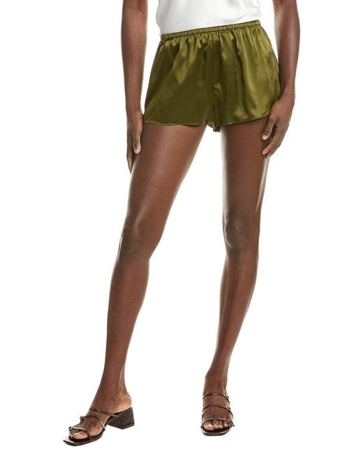 REVERIEE Green Silk Short