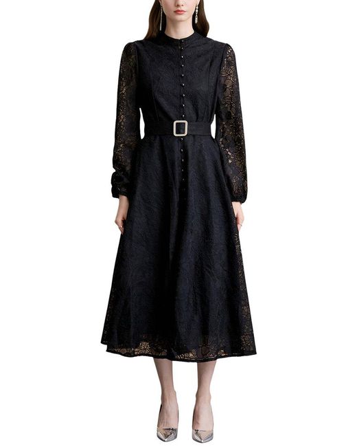 DZA Black Midi Dress