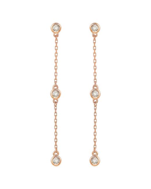 Suzy Levian White 14k Rose Gold 0.40 Ct. Tw. Diamond Station Earrings