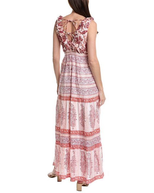 Garrie B Pink Ruffled Maxi Dress