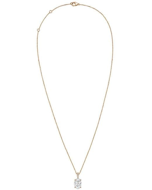 Diana M Metallic Diana M. 14K Rose 10.25 Ct. Tw. Lab-Grown Diamond Pendant Necklace