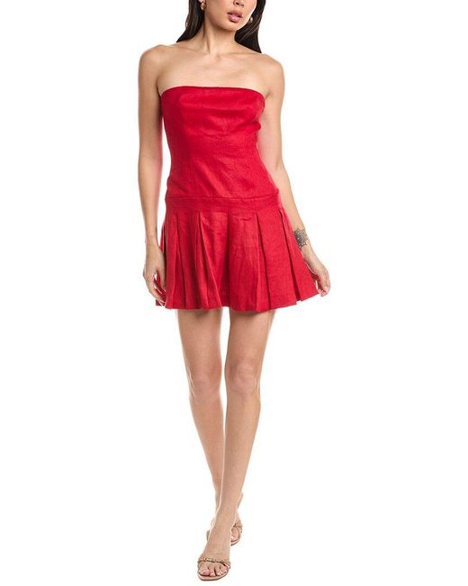 Femme Society Red Sleeveless Linen Mini Dress