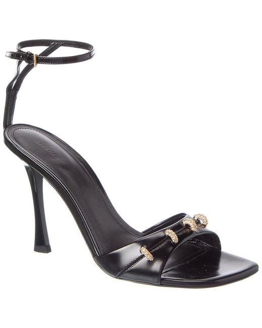 Givenchy Black Stitch Leather Sandal