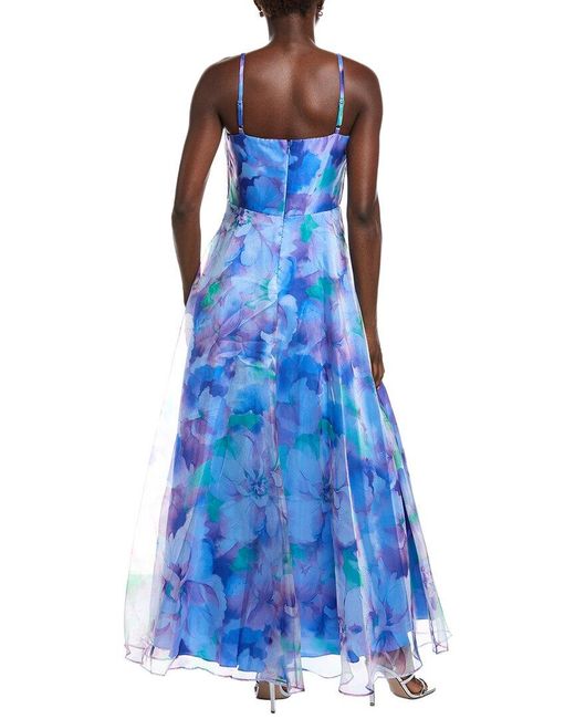 Eliza J Blue Sleeveless Solid Maxi Dress