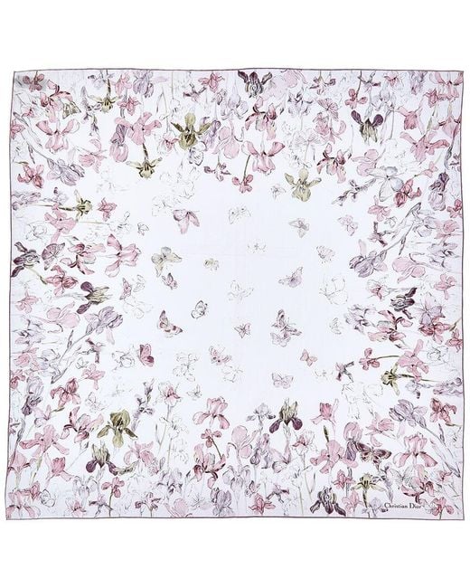 Dior White Silk Scarf